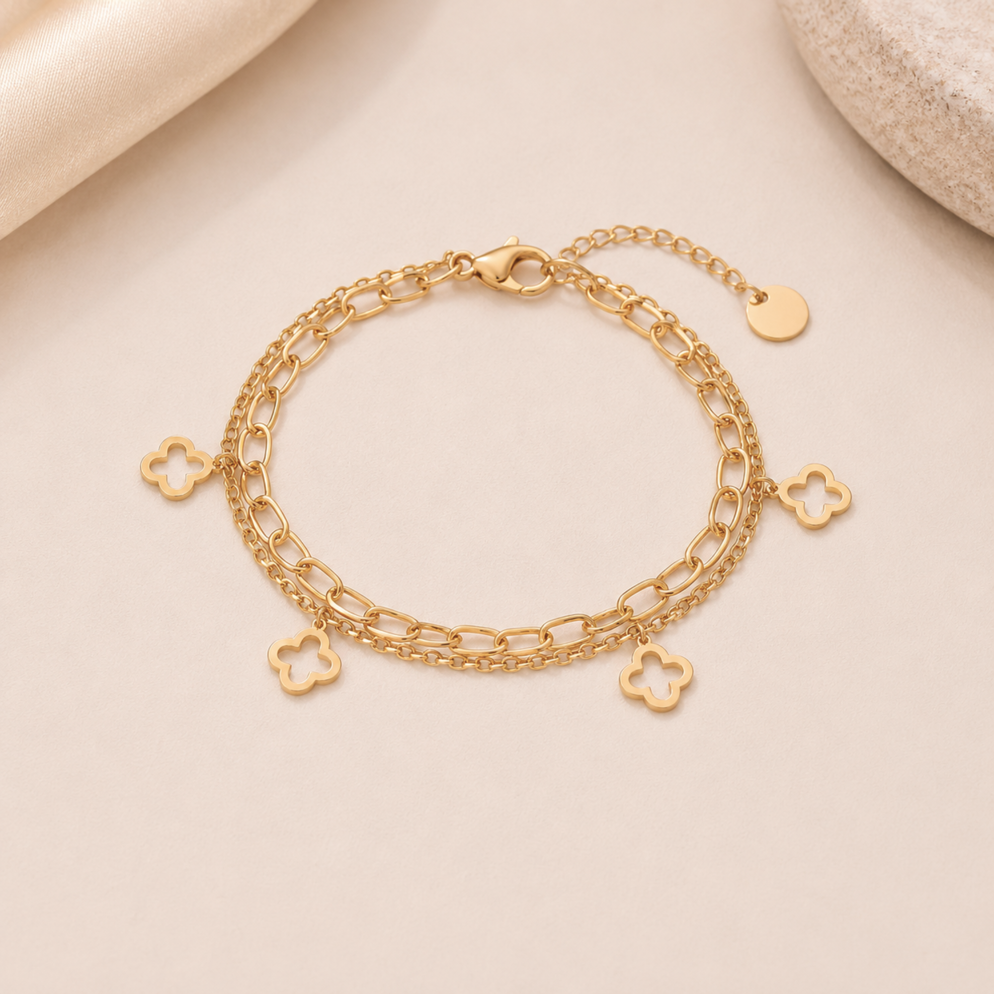 Gold Clover Braclet